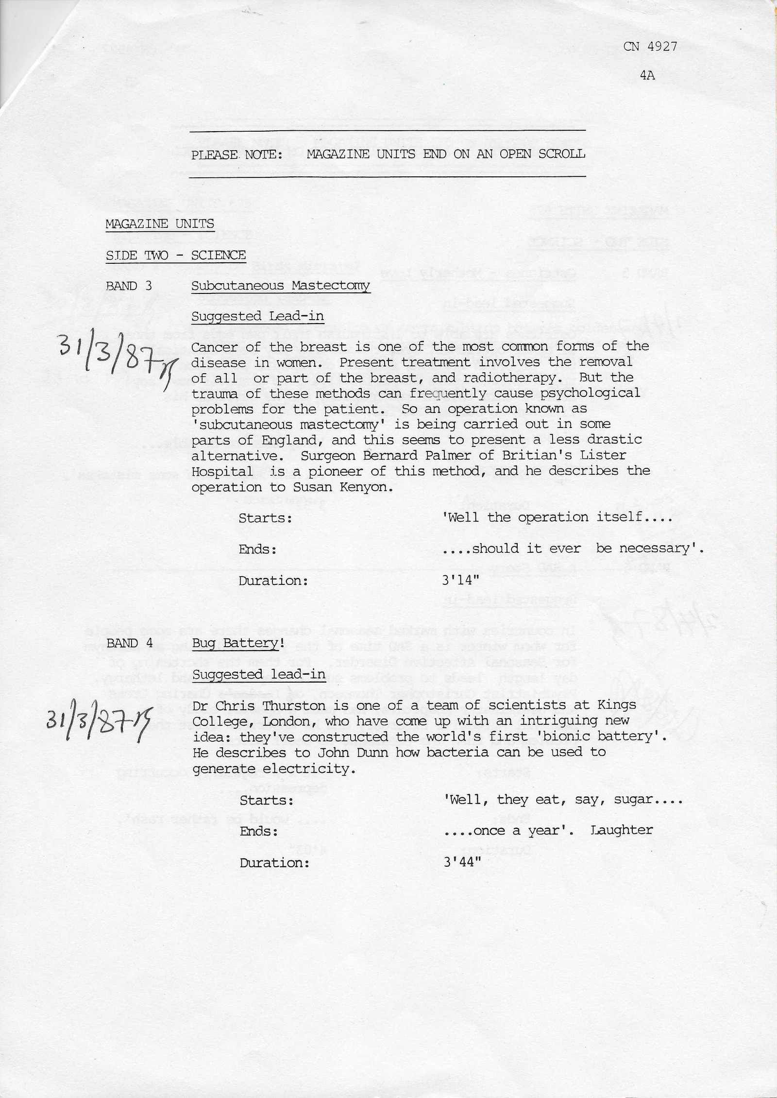 Inserts from CN 4927